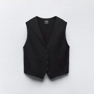 Zara button down vest top